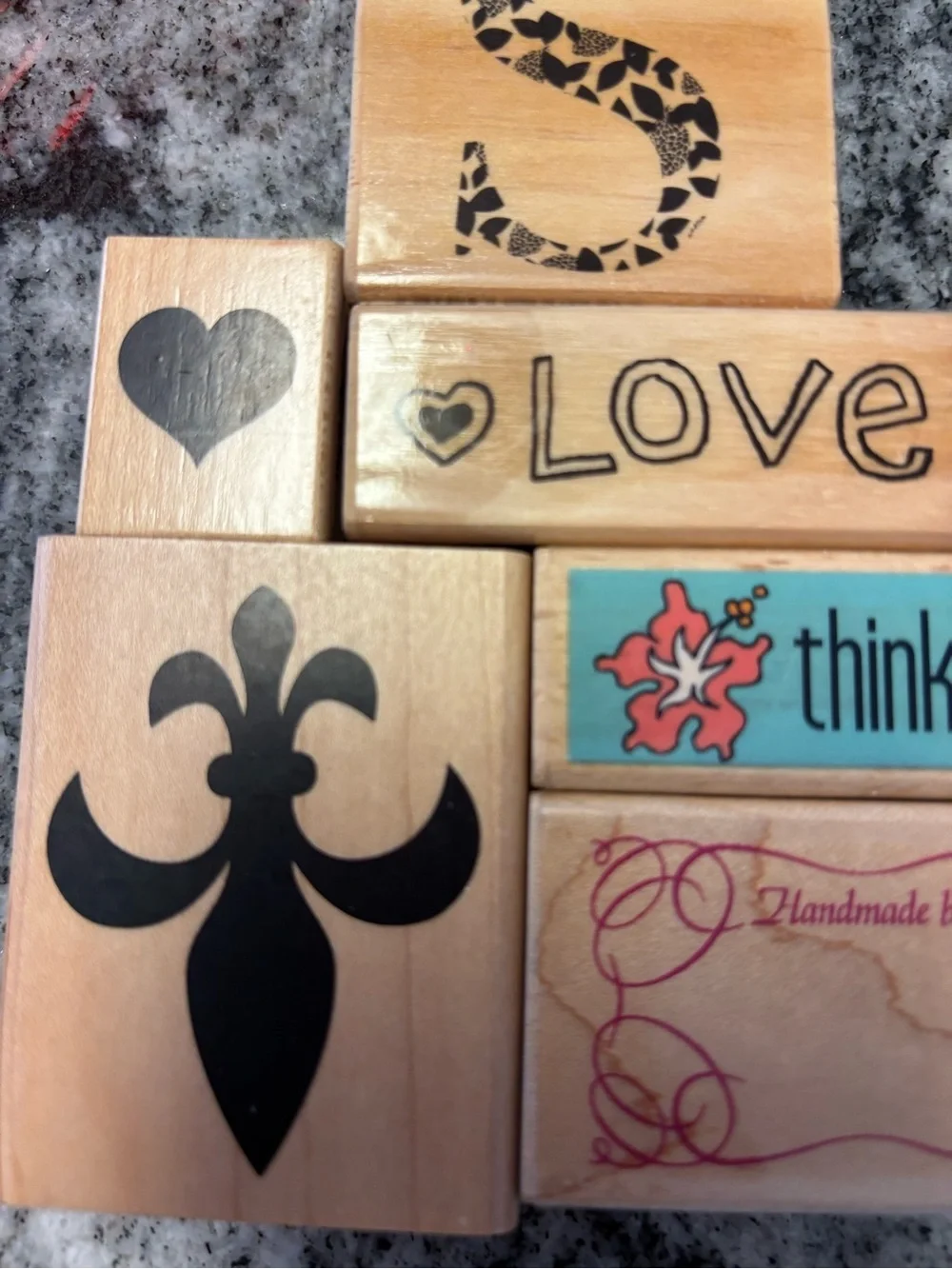 Seasonal Holiday Wood Stamp Set - Natural Wood with Green & Red Accents - Picture 5 of 8